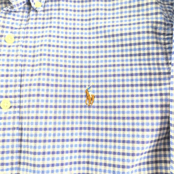 Ralph Lauren Checked Plaid Slim Fit Button Down Long Sleeved Shirt Men's XL - Picture 2 of 8